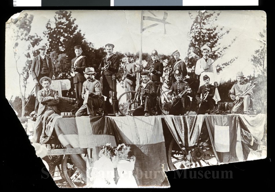 1581 Port Guards on a parade 1901 fundraising for Boer War South Canterbury Museum