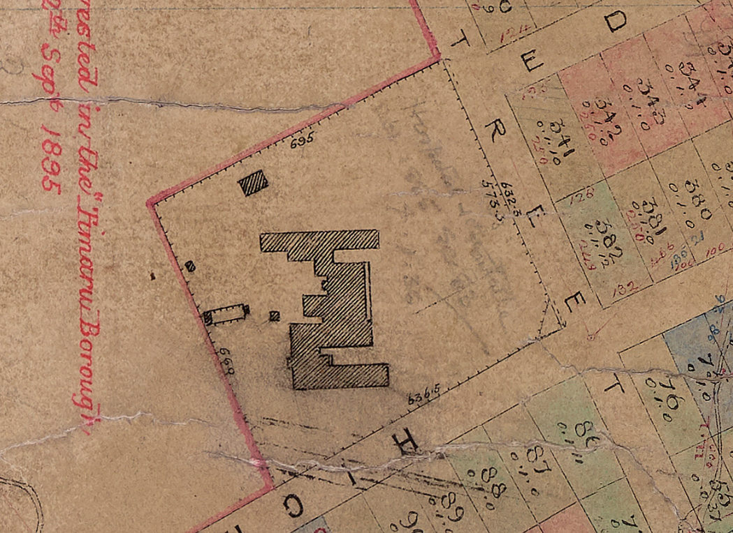 1860 map showing timaru hospital recollect