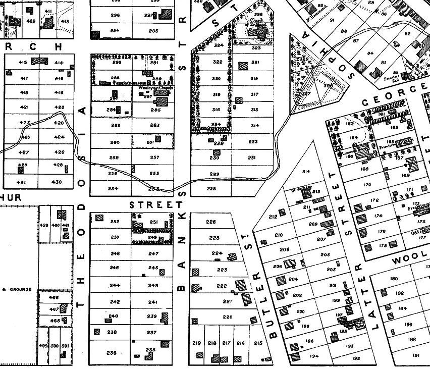 1875 Map 3000x96 Plan of Timaru Townships Canterbury Courtesy of the Timaru District Council Butler St