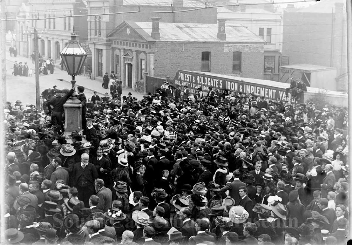 1903 Priests and Holdagte rear yard and the Royal Arcade entrance South Canterbury Musuem 1470