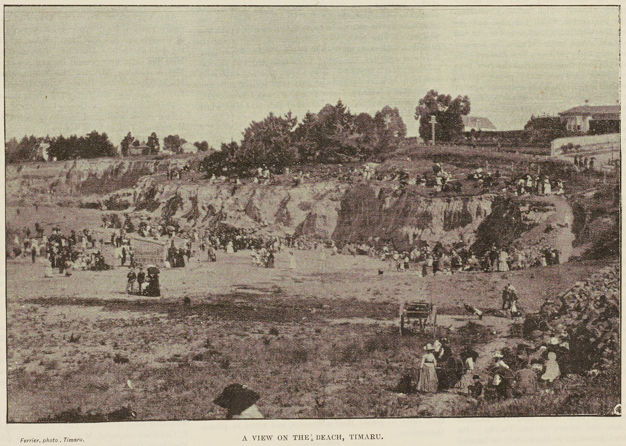 A view on the beach Timaru 1893 12 09 taken by William Ferrier