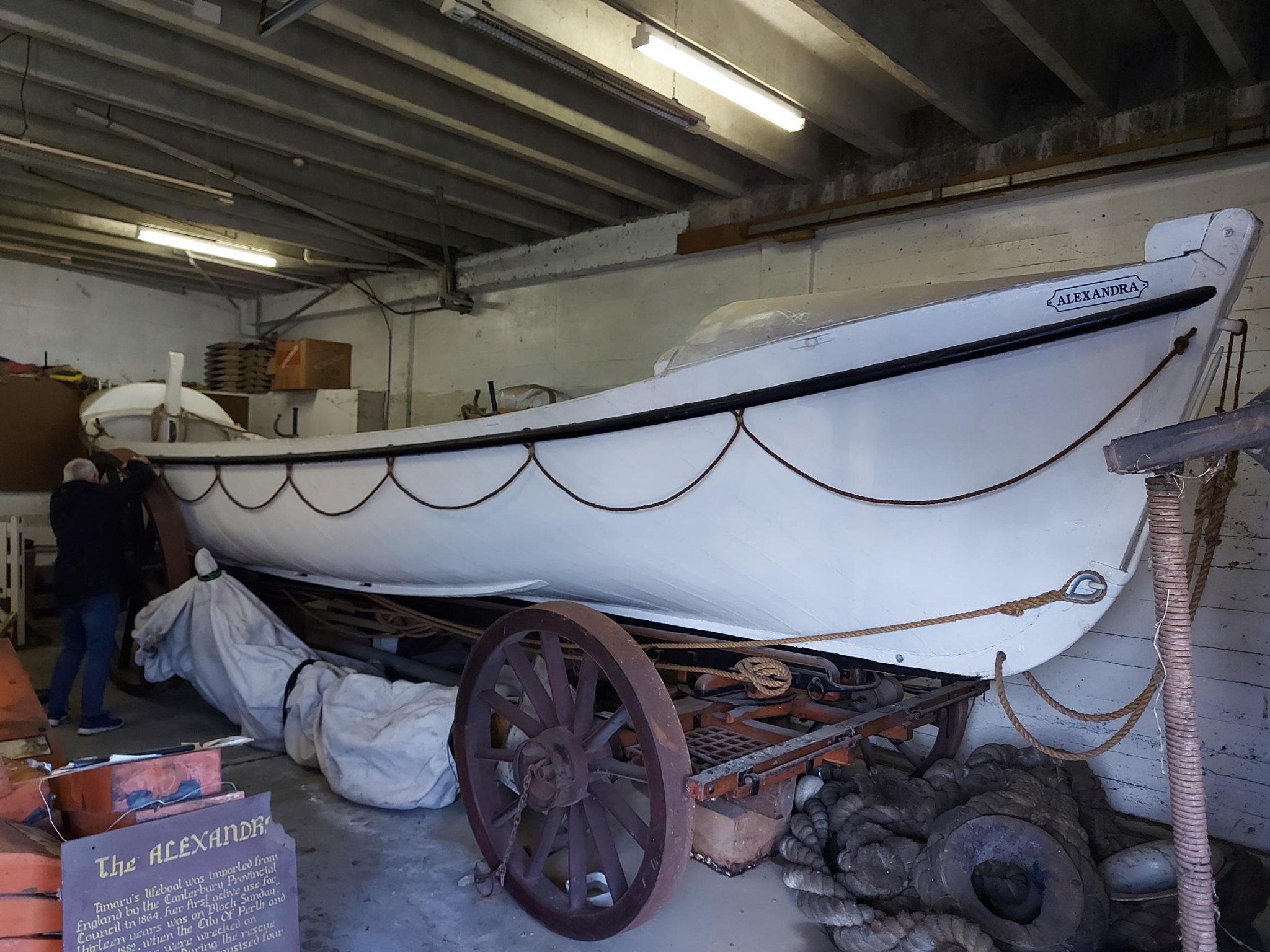 Alexandra Lifeboat in storage at the Timaru Botanic Gardens 2023 Photo Roselyn Fauth