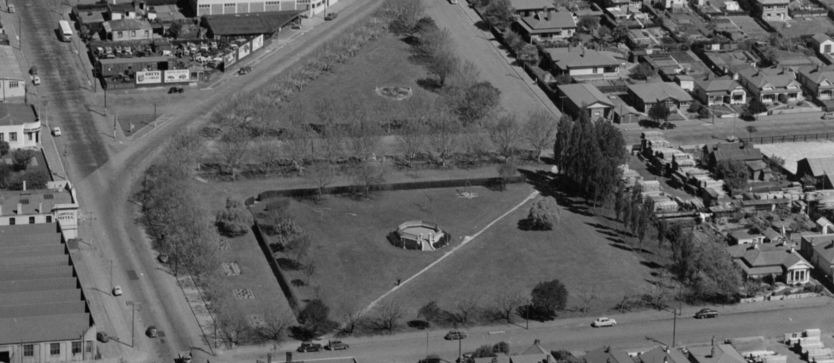 Alexandra Square Oct 1956 crop from whites aviation survey photo