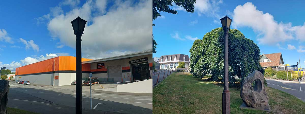 Arthur and Butler Street Lamp posts Photo Roselyn Fauth Mitre10 Mega