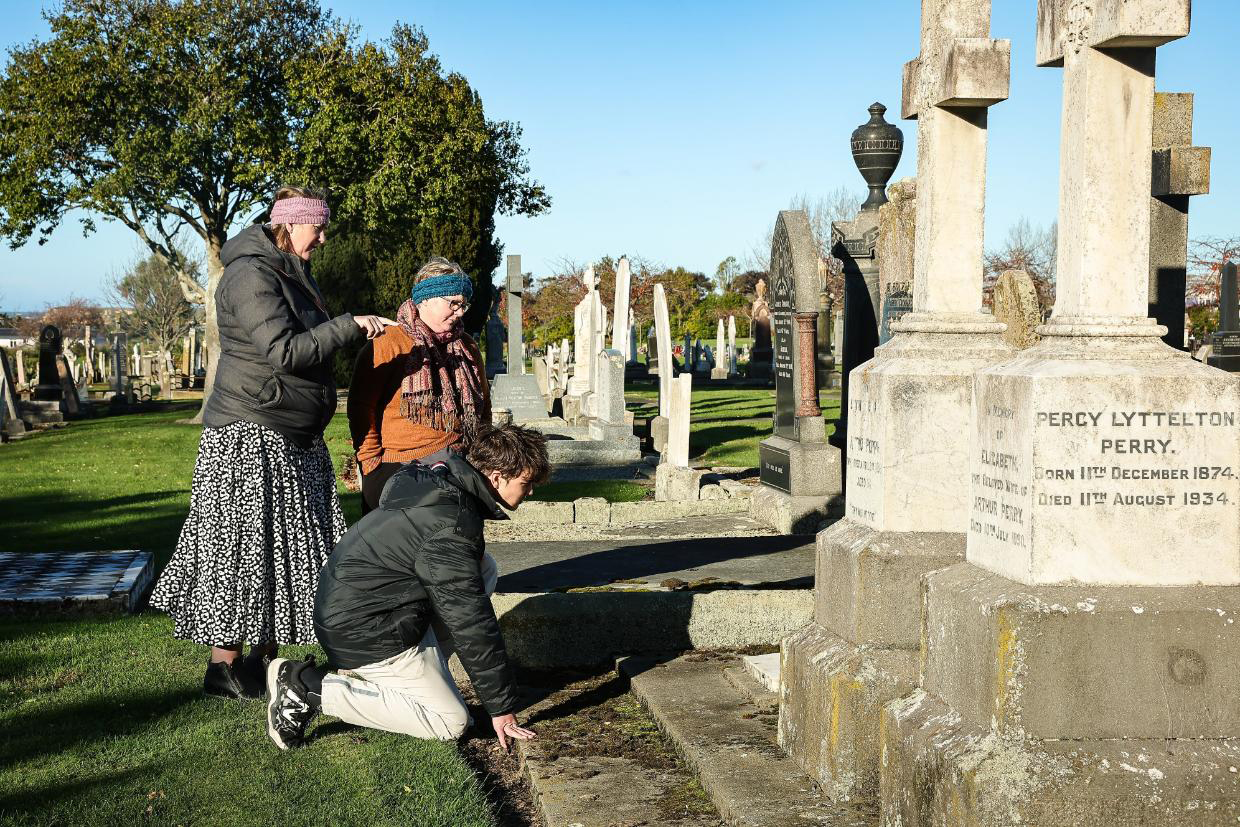 At the Timaru Cemetery looking for Ann Timaur Herald