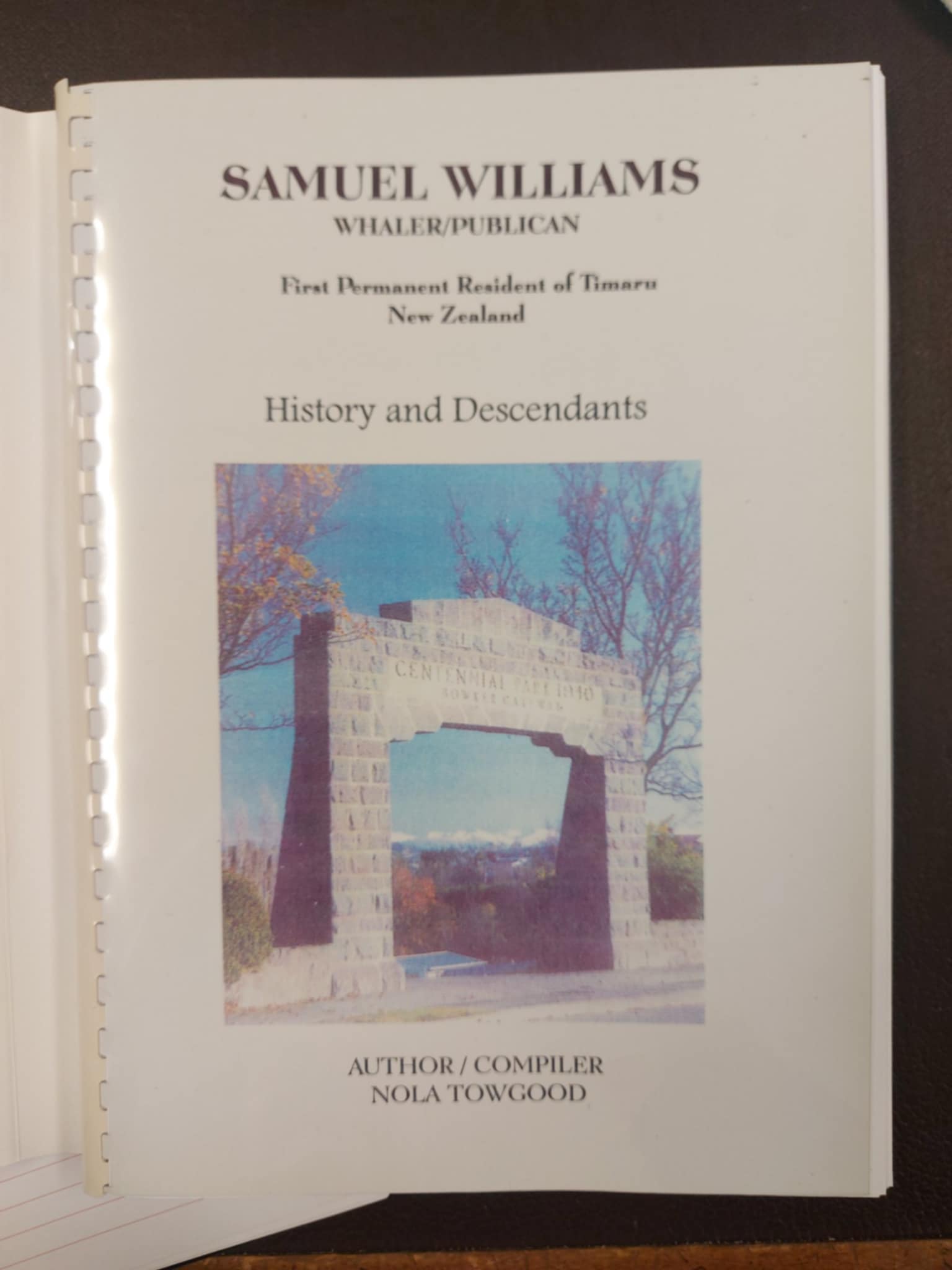 Book written about the Williams family by Nola Towgood