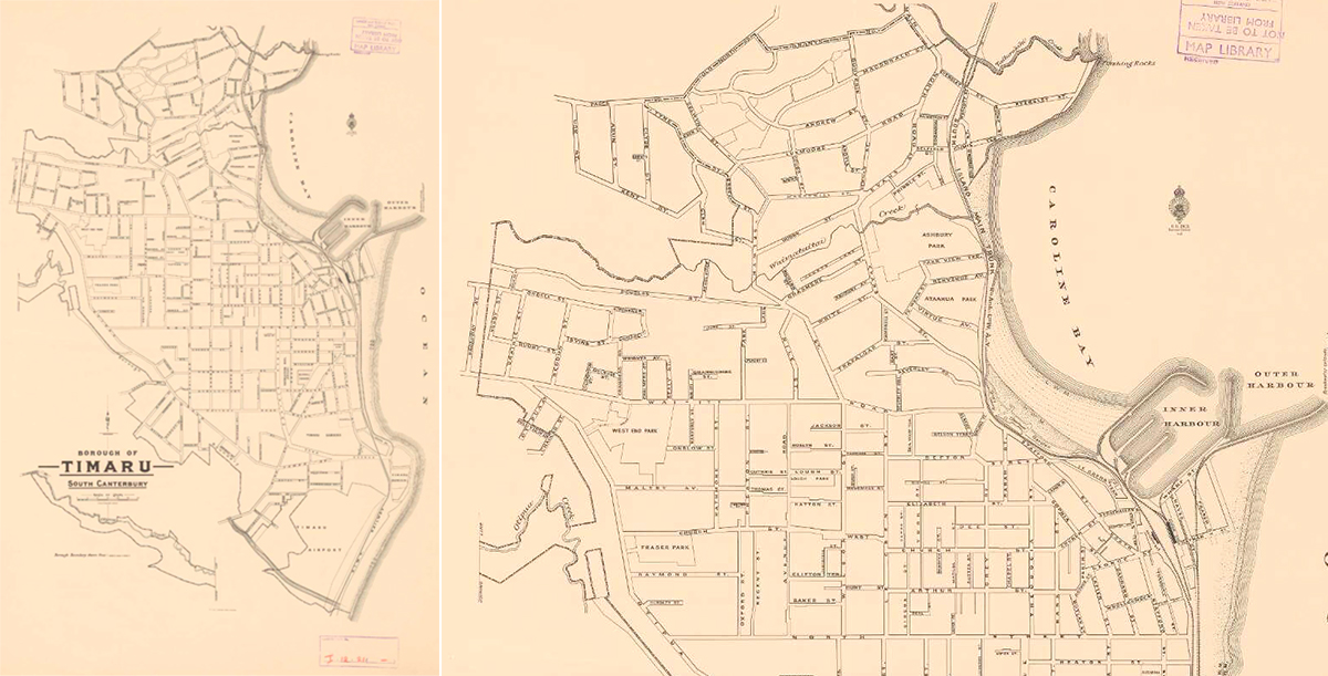 Borough of Timaru South Canterbury 1948 nlnzimage Sourced from LINZ Crown Copyright reserved
