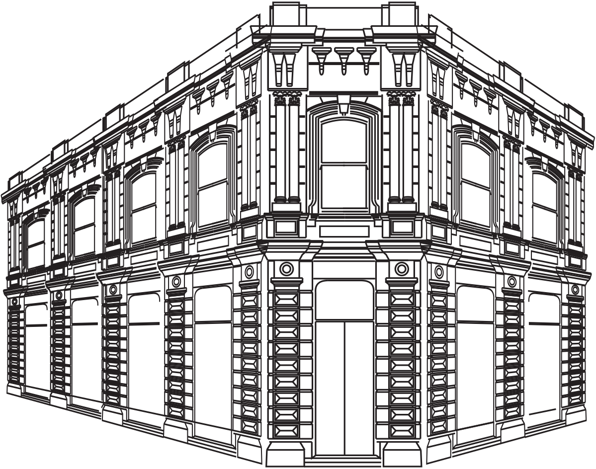 CBD BuildingPoster James Shepherds Store Copyright Roselyn Fauth WuhooTimaru