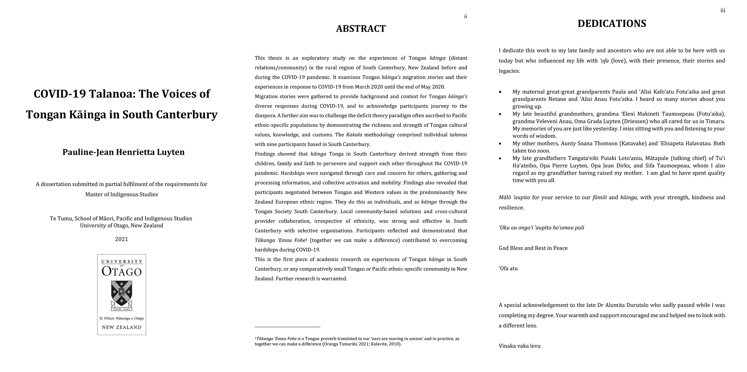 The Voices of Tongan Kainga in South Canterbury