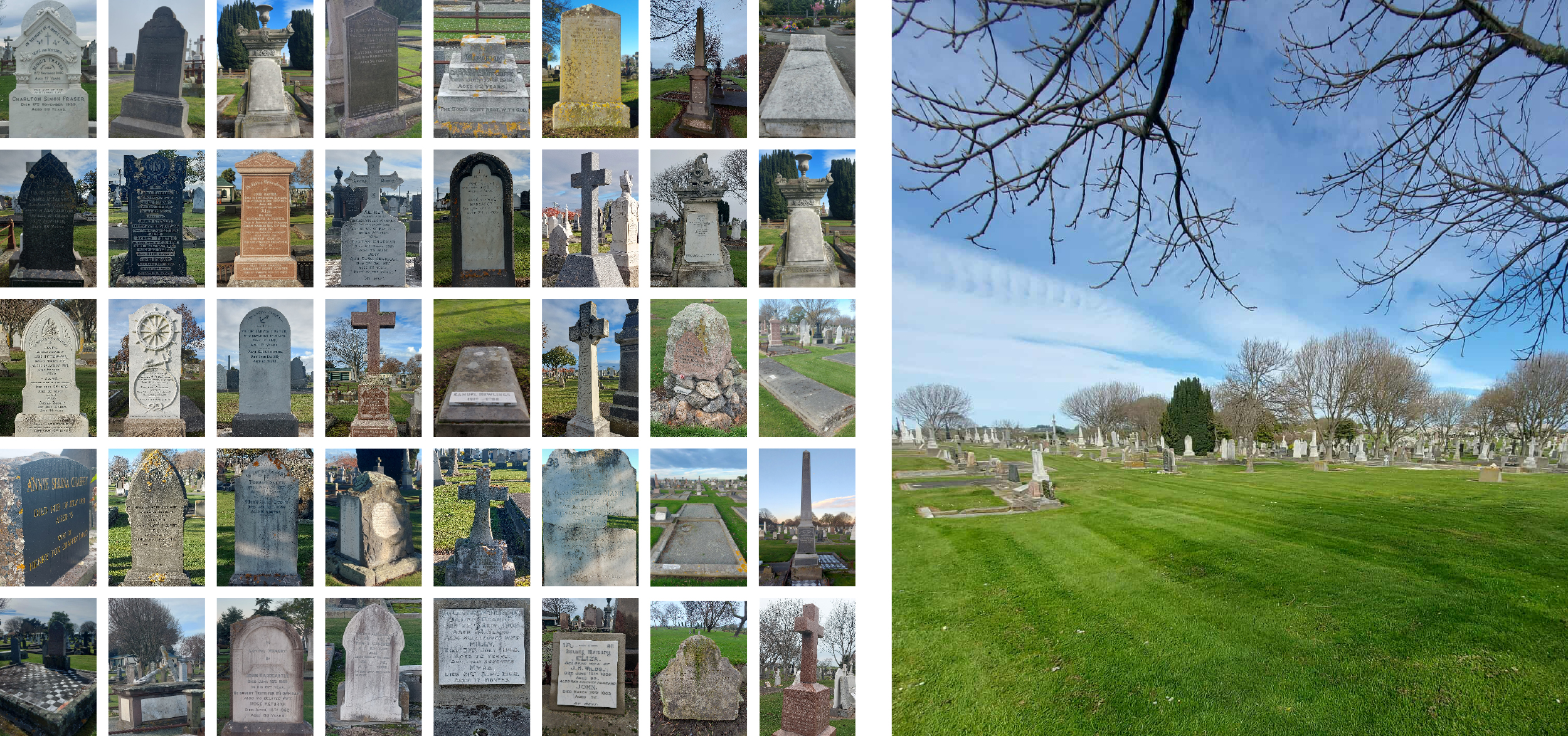 Cemetery Head Stones and un marked graves Roselyn Fauth
