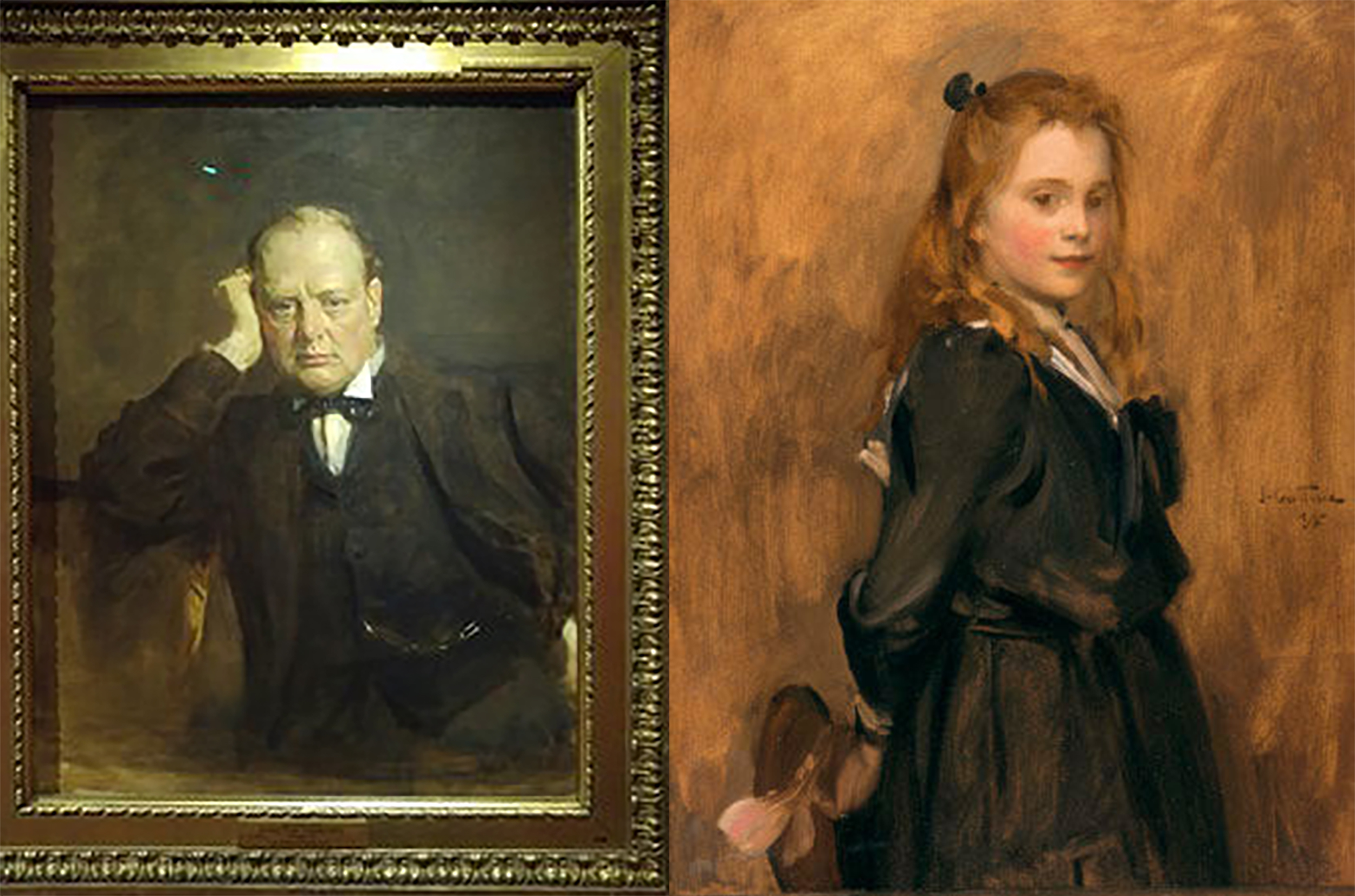 winston churchill and painting of Marion Lorna Gurhrie by Sir James Guthrie