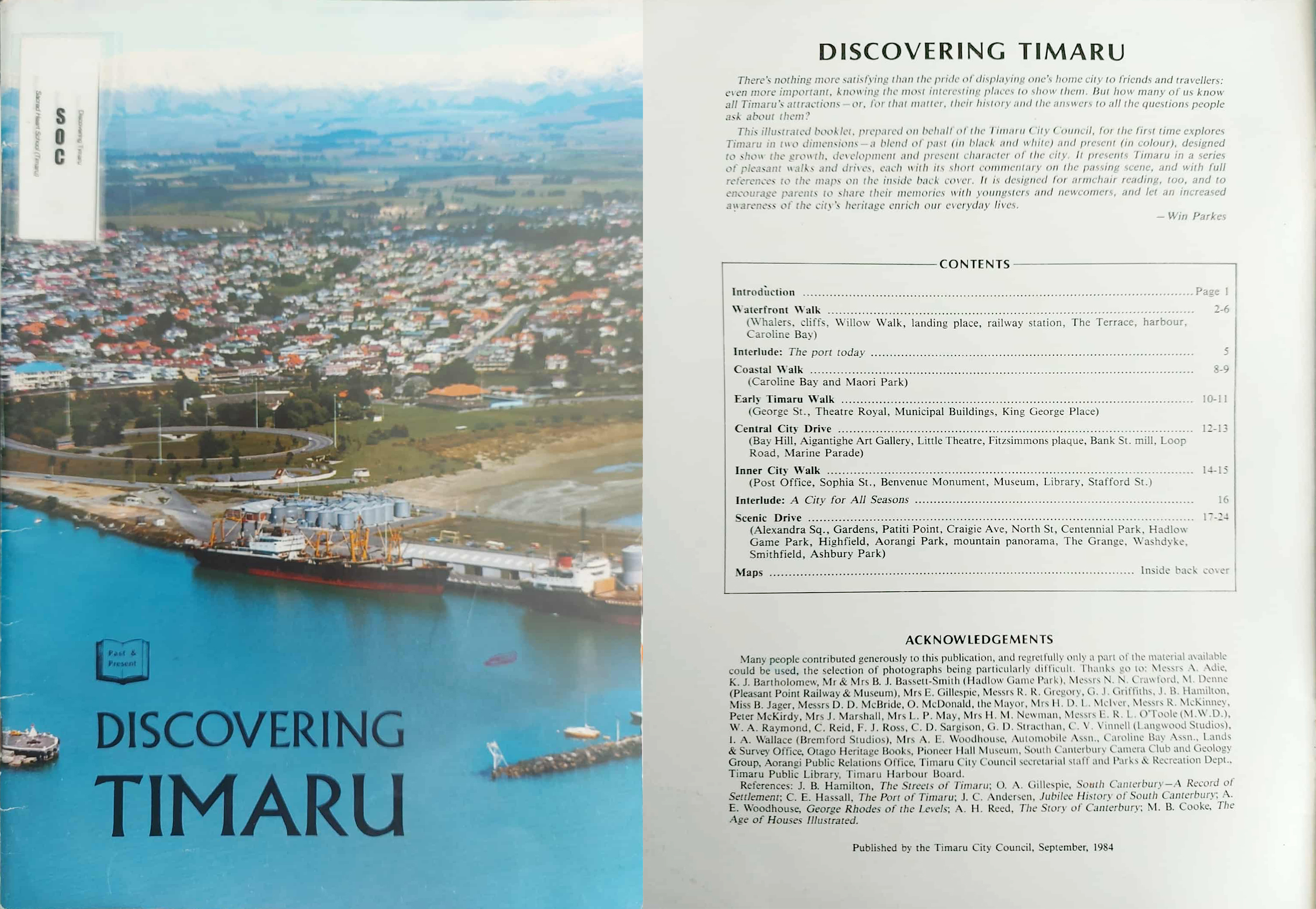 Discovering Timaru past and present Win arles 1984