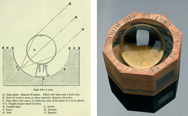 First sunshine recorder design and Modified version Science Museum Group