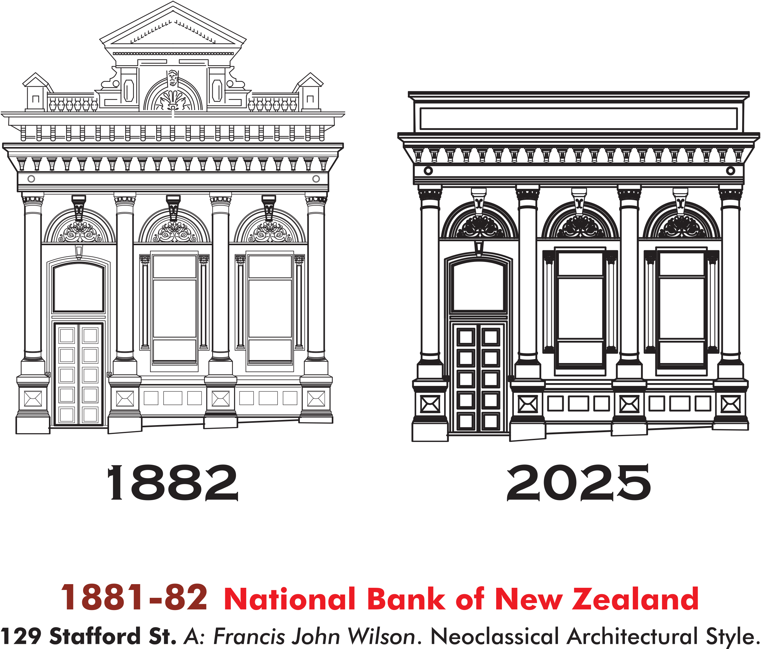 Francis J Wilson Timaru Architect 250930 Bank of New Zealand illustration Roselyn Fauth