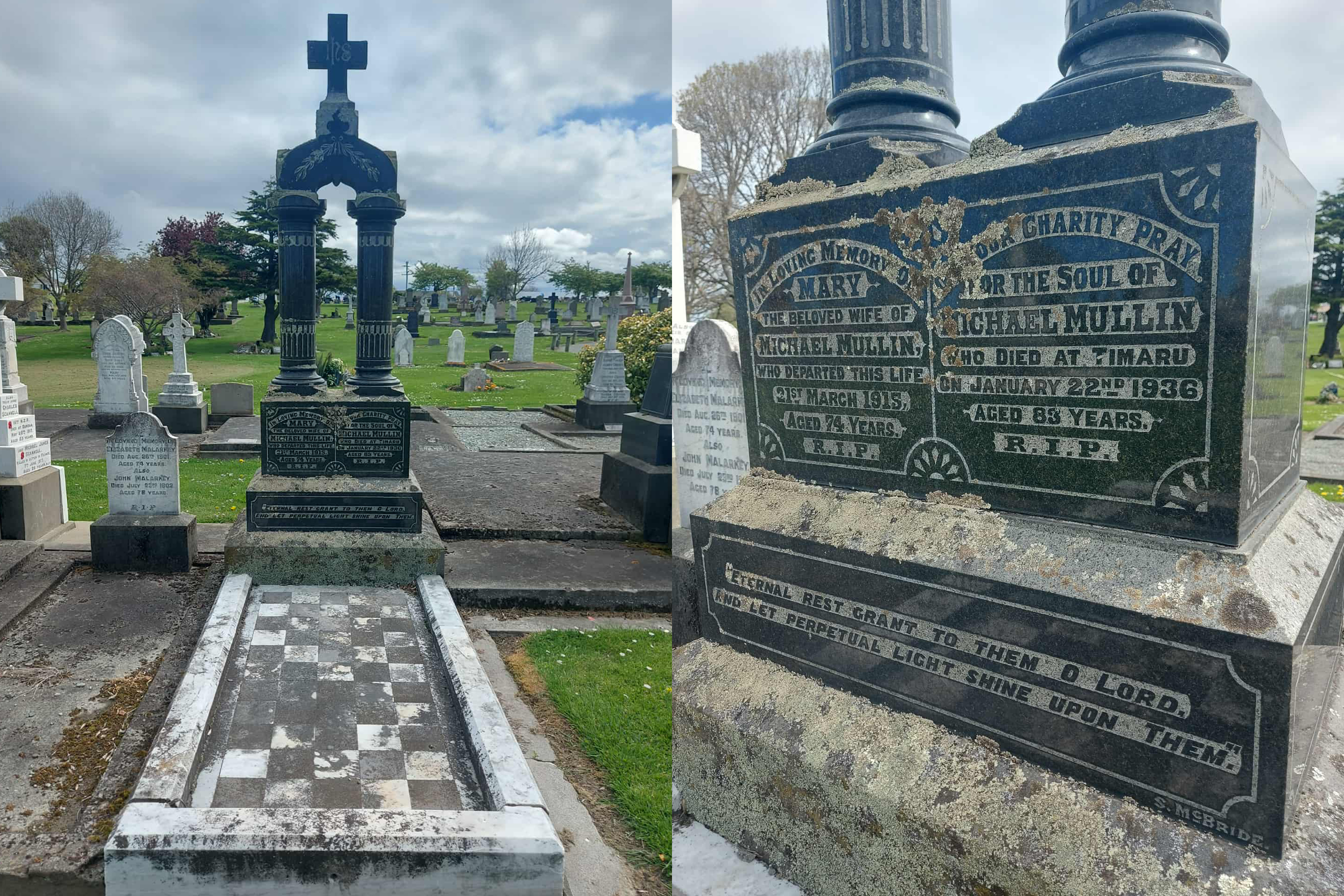 Grave of Mullins Timaru Cemetery Roselyn Fauth