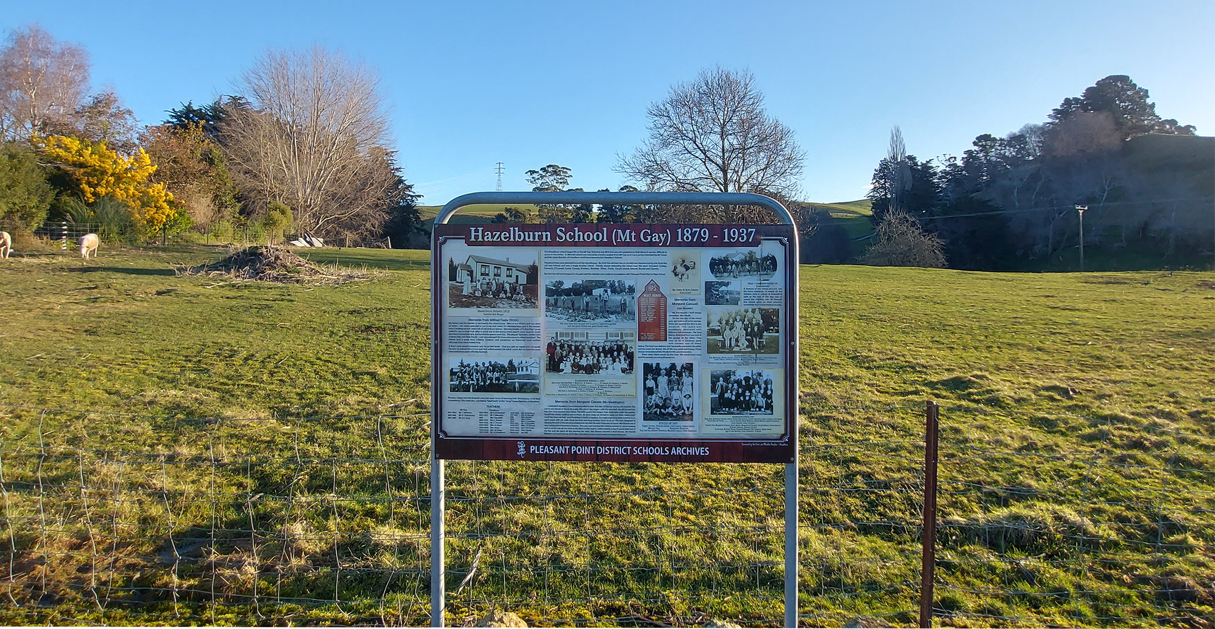 Hazelburn School history sign photo roselyn fauth 163144