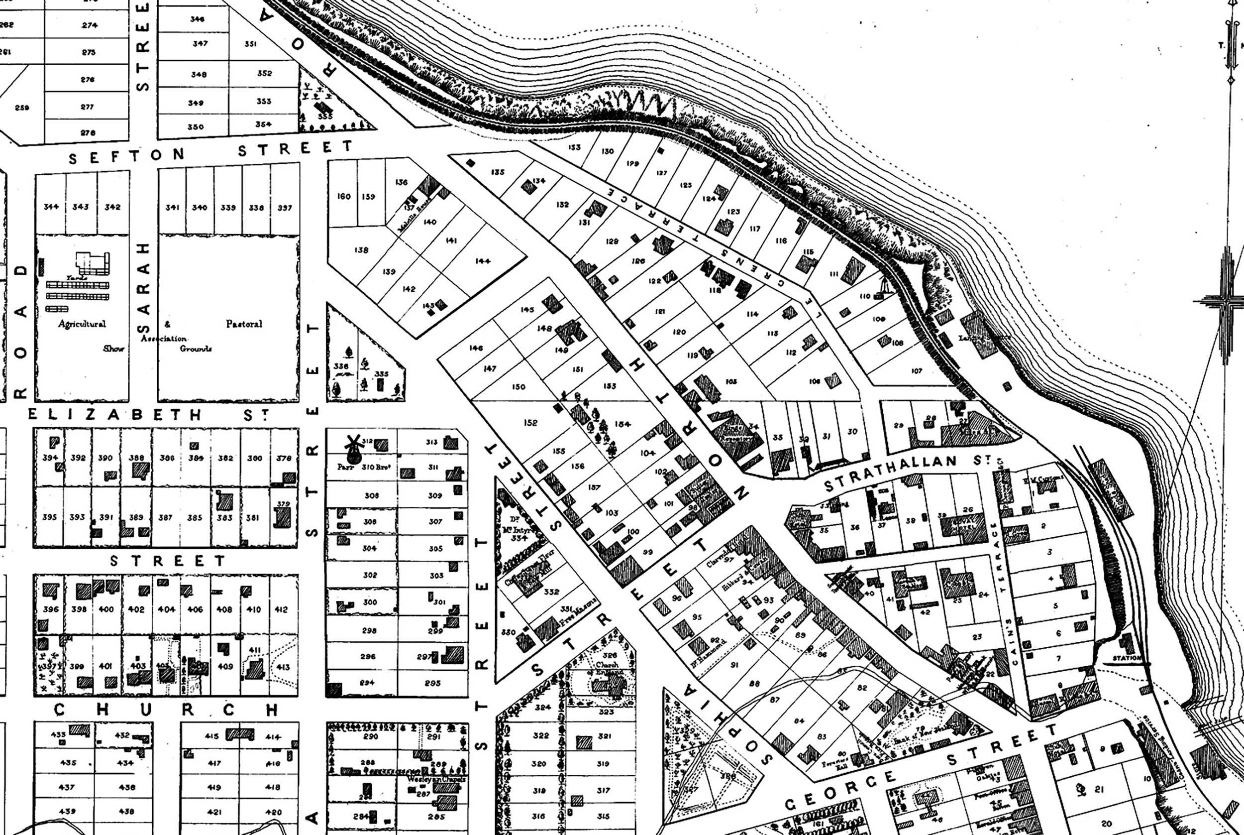 1875 Map 3000x96 Timaru CBD 1875 Detail from 1875 Plan of Timaru Townships
