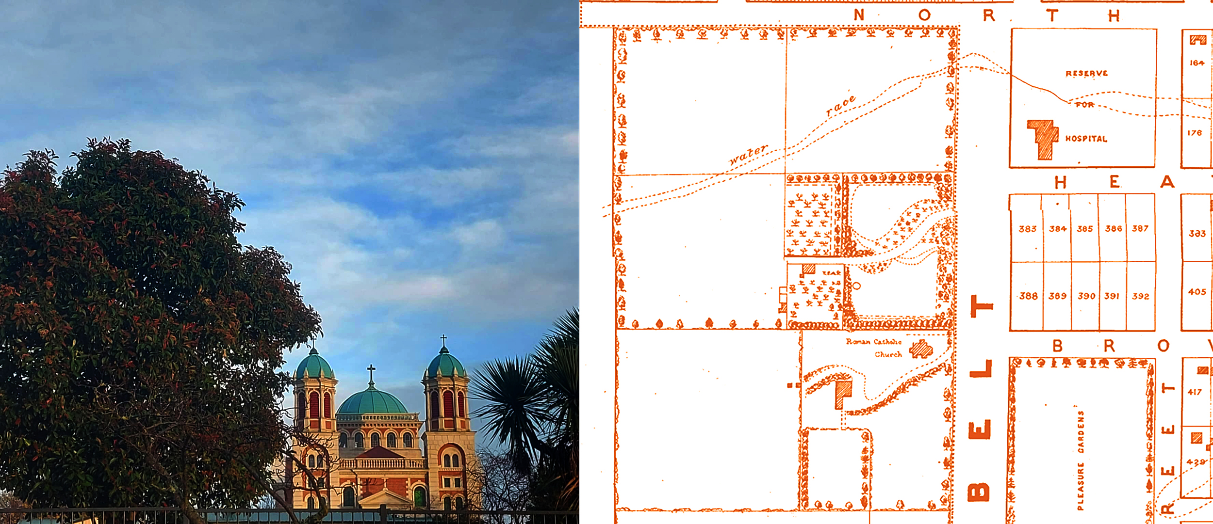 1909 Sacred Heart Bascillca Timaru and Map Roselyn Fauth