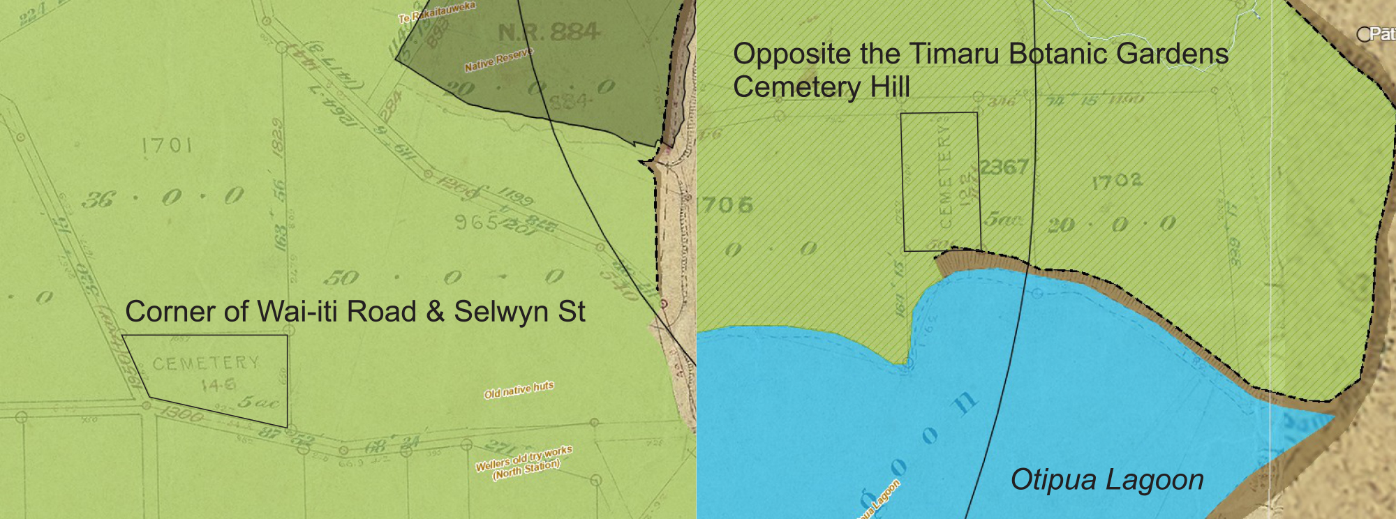 Timaru Cemeteries Reserves Canterbury Maps