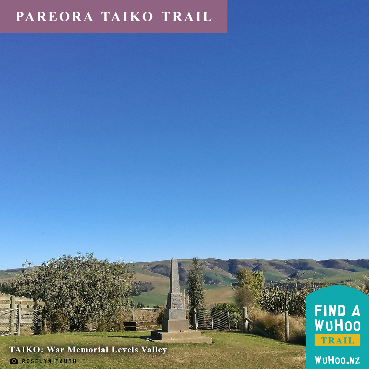 HeritageTrail Logo PareoraTaikoTrail War_Memorial_Levels_Valley