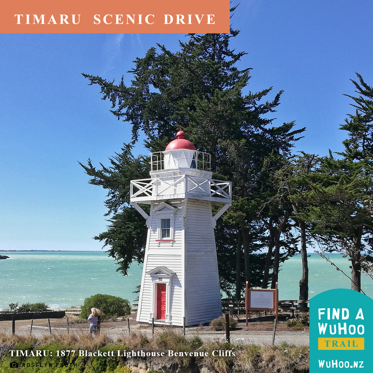 WuHooTrail Logo TimaruScenicDrive 1877_Blackett_Lighthouse_Benvenue_Cliffs