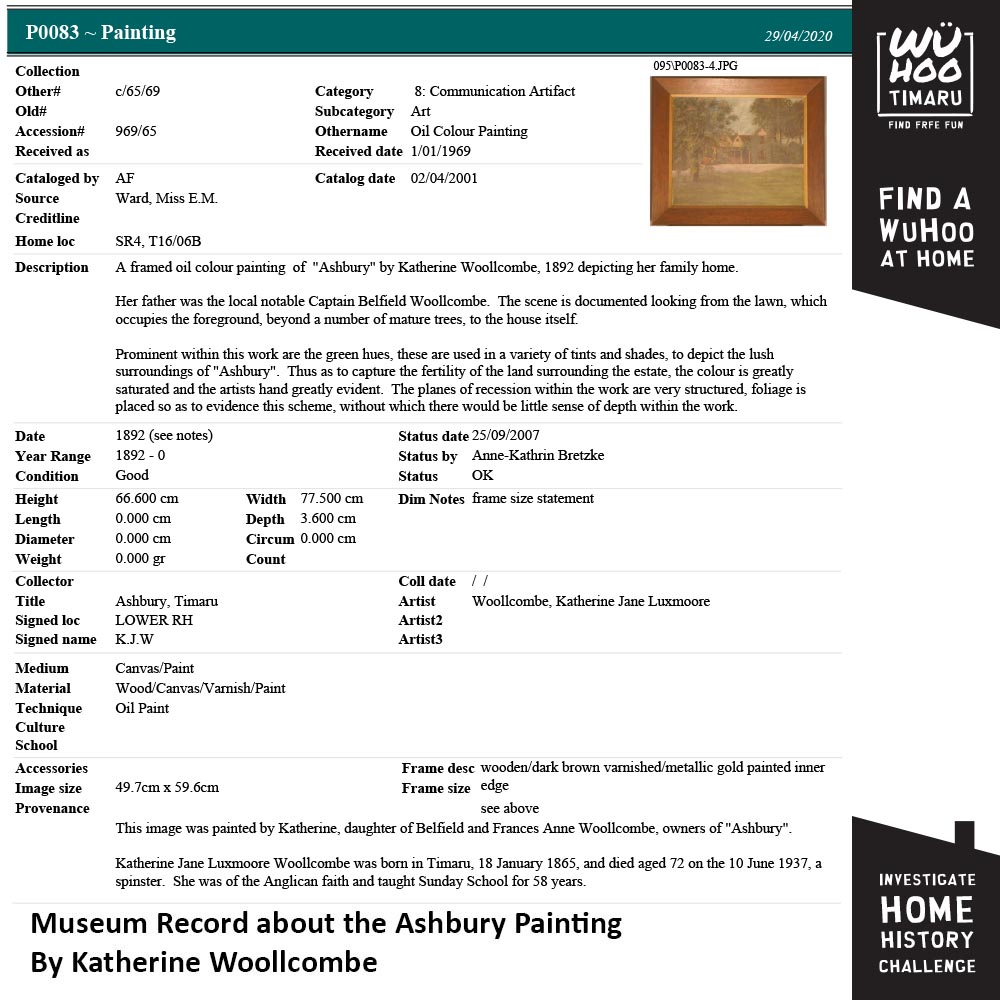 WuHoo InvestigateYourHomeChallenge WoolcombesHouse AshburyPark 0025 PaintingByKatherine