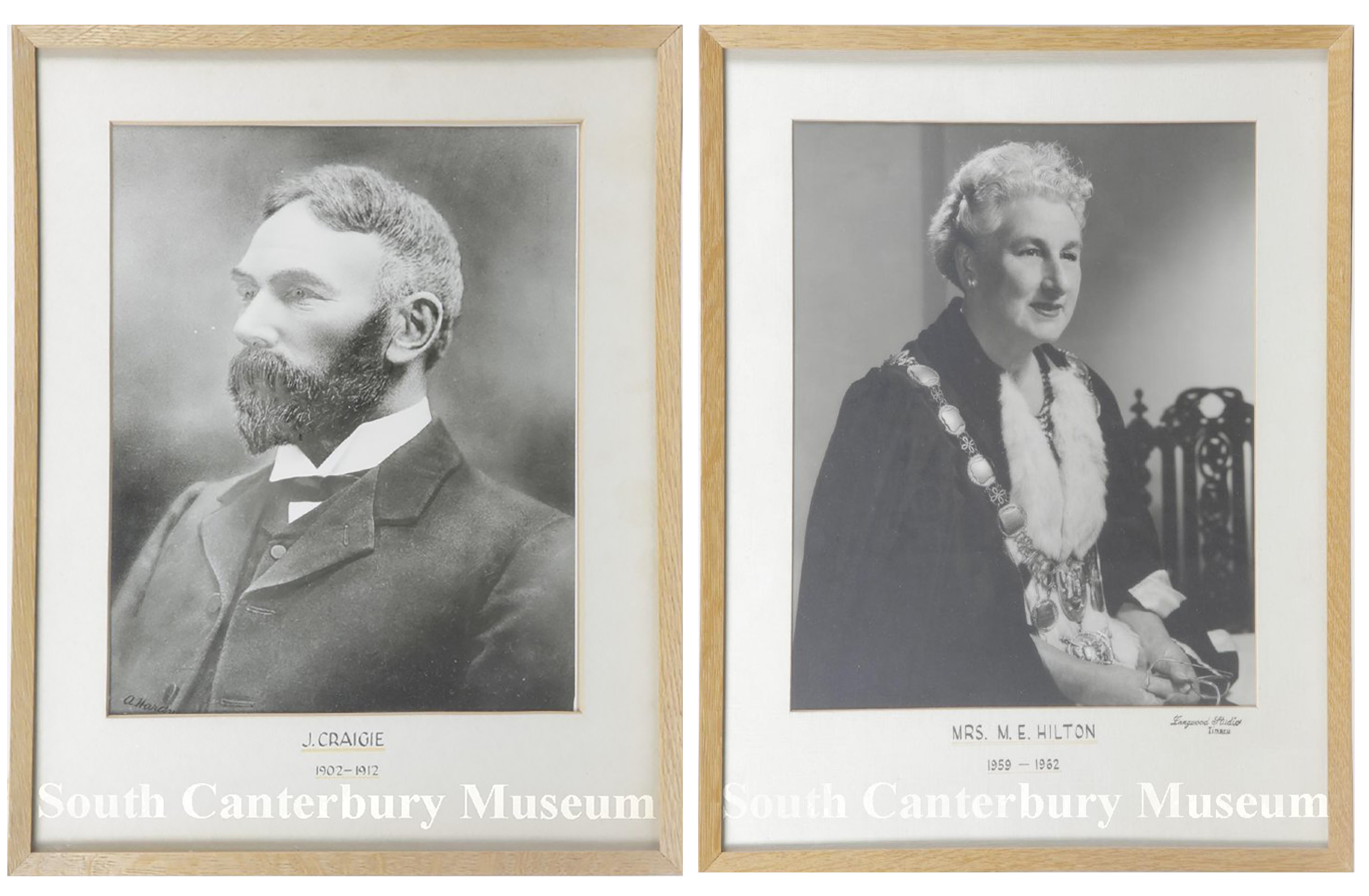 James Craigie South Canterbury Museum 2016011031 Mrs M E Hilton who served as mayor of the Timaru Borough Council from 1952 to 1962 South Canterbury Museum 2016011041