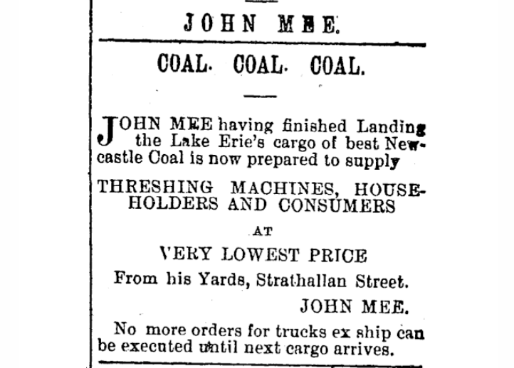 John Mee Advert Timaru Herald 2 coal Merchant