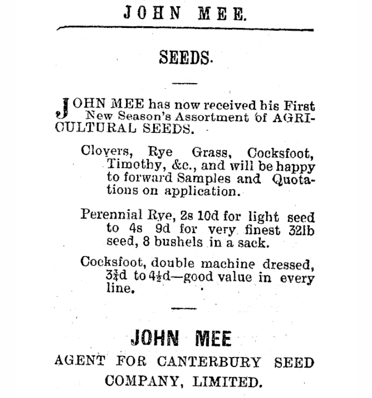 John Mee Advert Timaru Herald 5