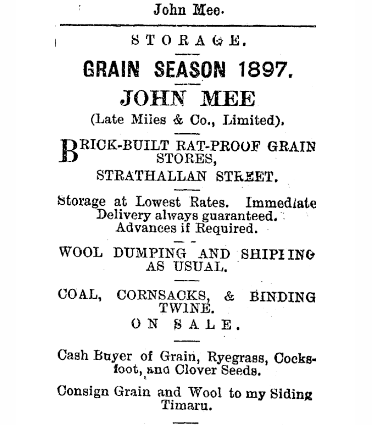 John Mee Advert Timaru Herald 6