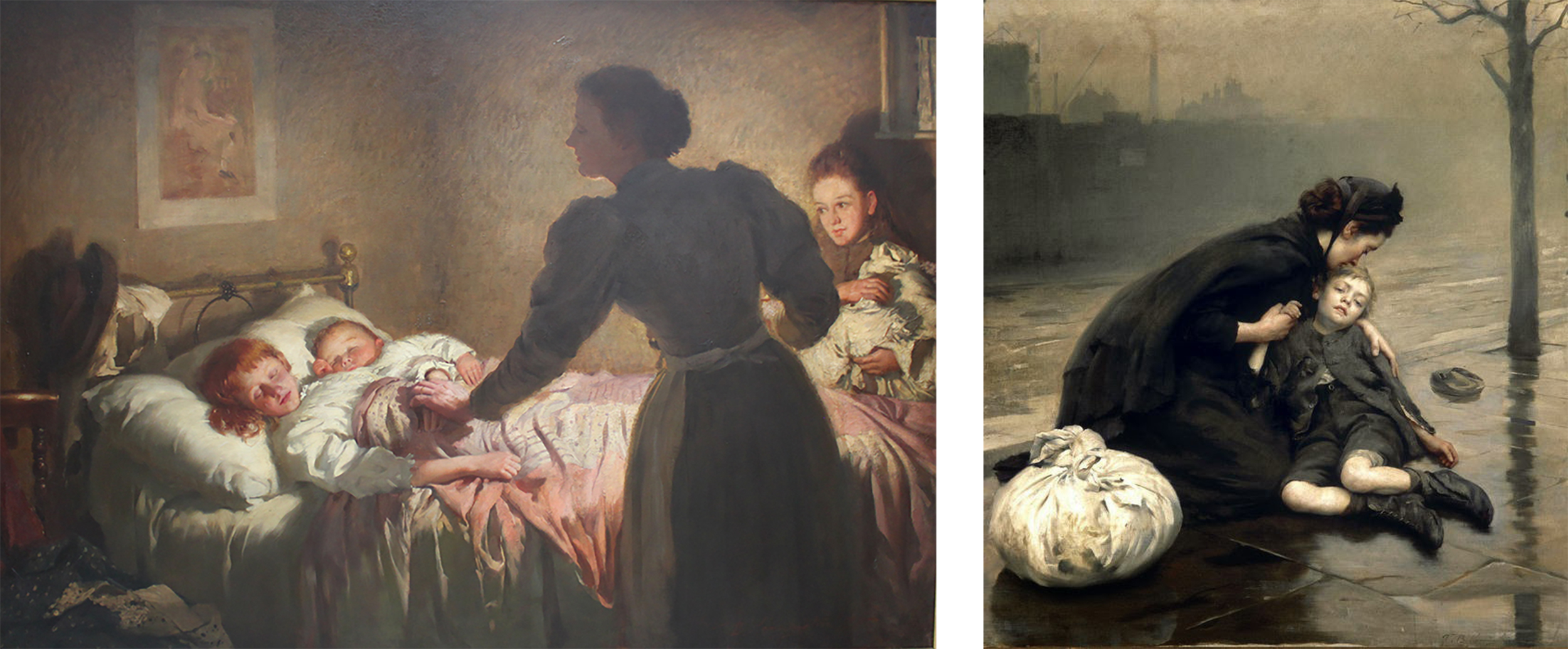 Left Thomas Kennington The Mother 1895 From Aigantighe Art Gallery Collection Right Homeless