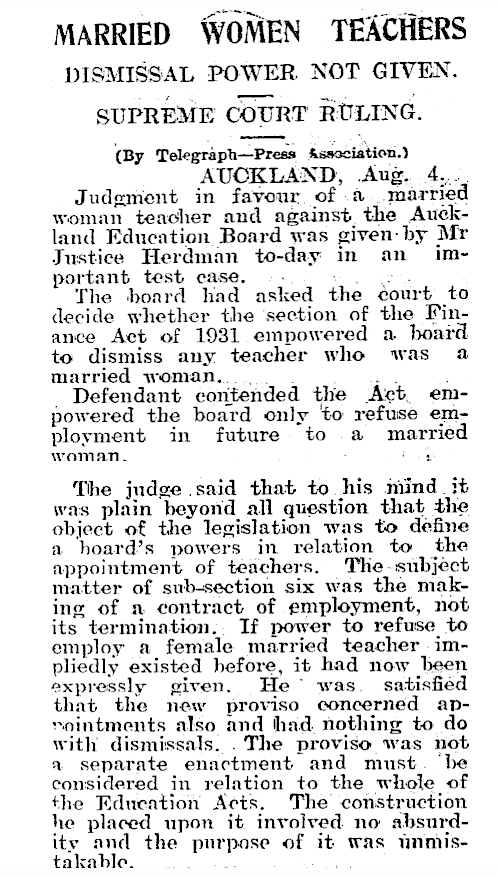 MARRIED WOMEN TEACHERS Hawera Star Volume LI 4 August 1931 Page 9