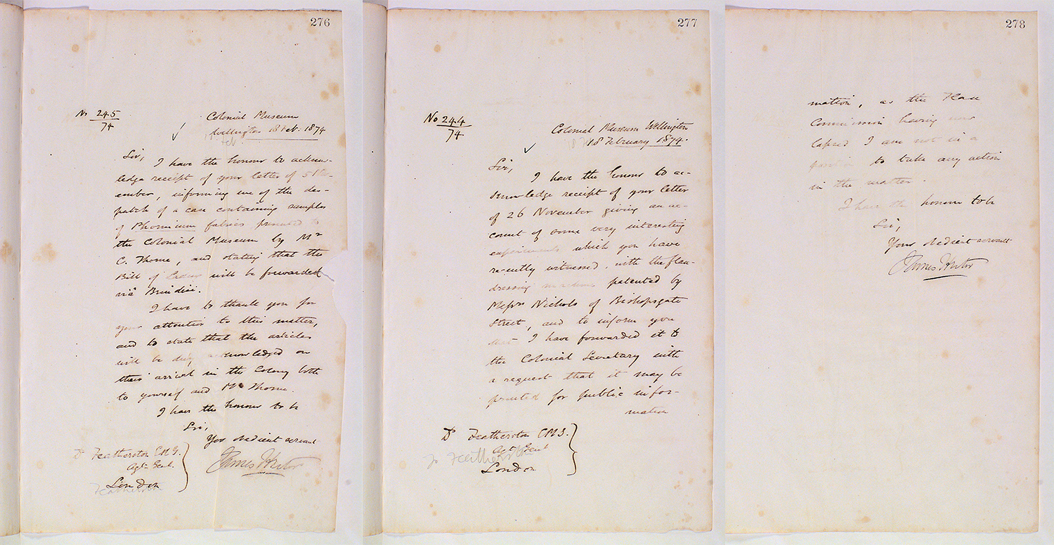 MA I229206 TePapa Outward letter Dr Featherston full