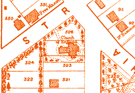 Map of timaru 1874 StMarysChurch