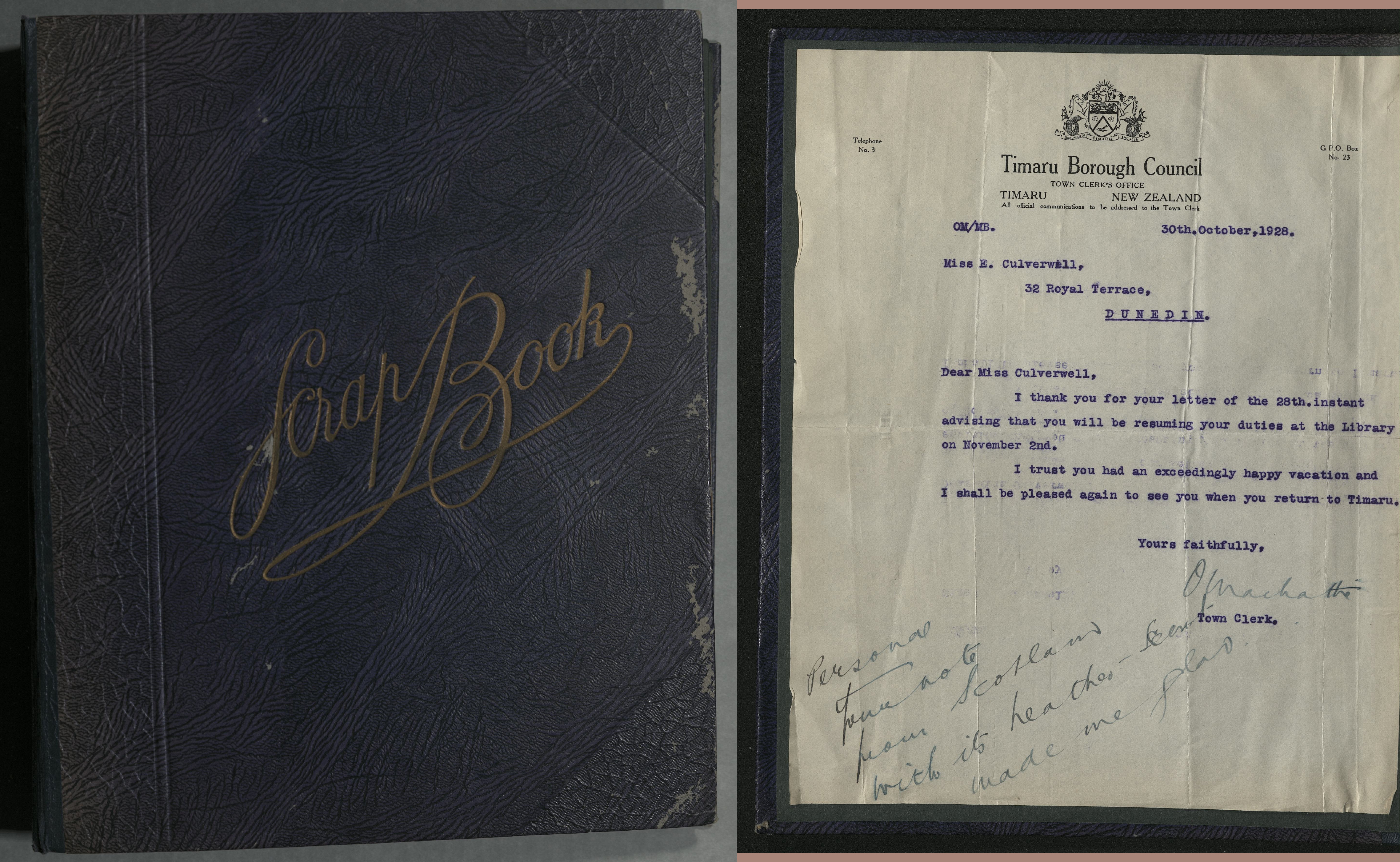 Miss Culverwells scrapbook Timar District Library