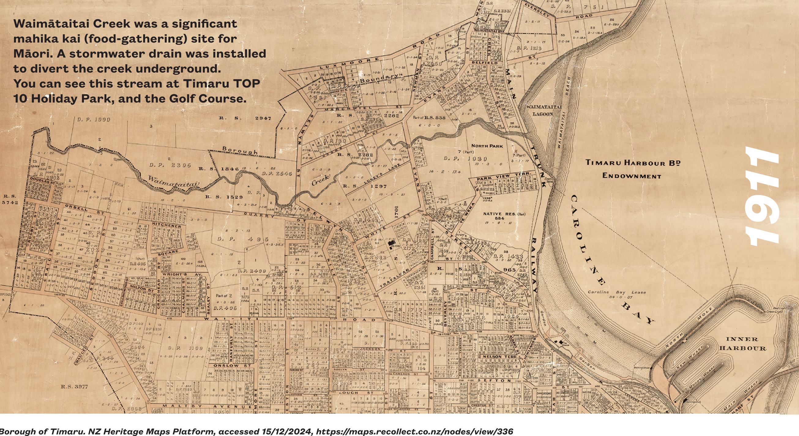 NZMap Eel Map Timaru 1911 241218