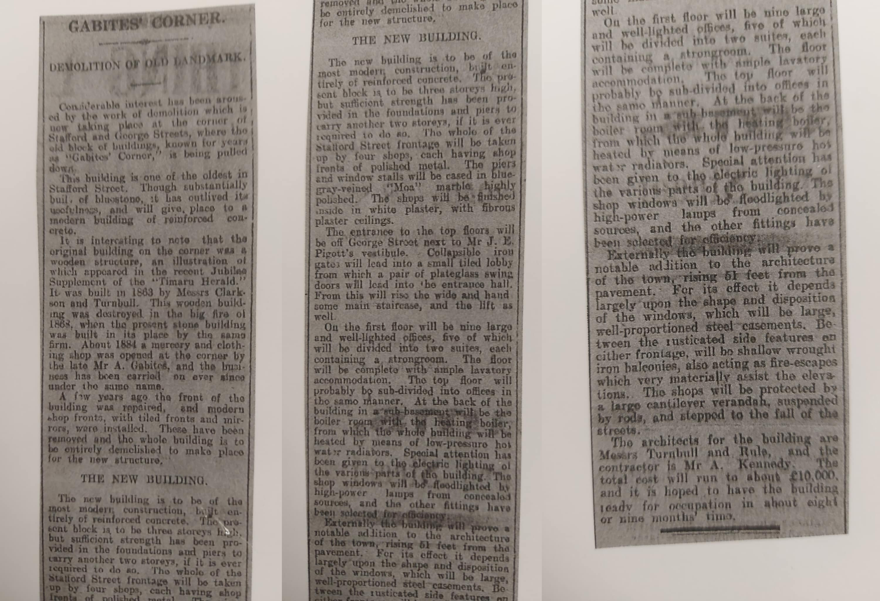 Newspaper article from south canterbury museum archives oxford and gabities corner