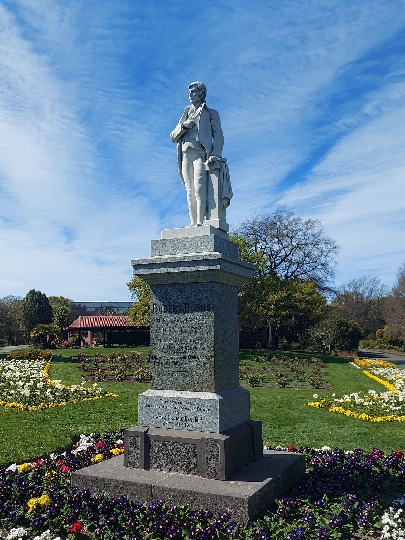 Robbie Burns Timaru Botanic Gardens Roselyn Fauth 2025