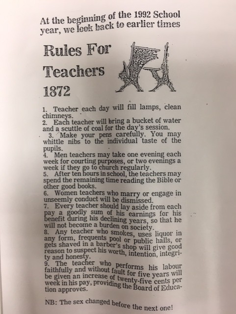 Rules for Teachers TGHS Archives