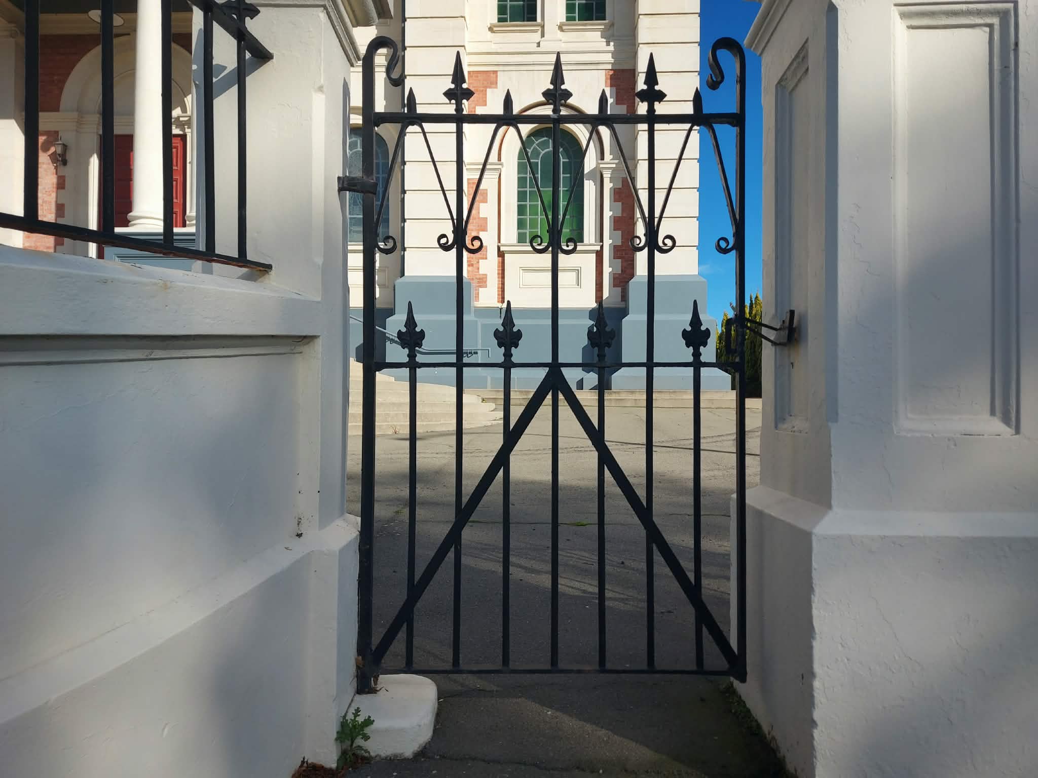 Sacred Heart Basilica Timaru gate RFauth pedestrian gate
