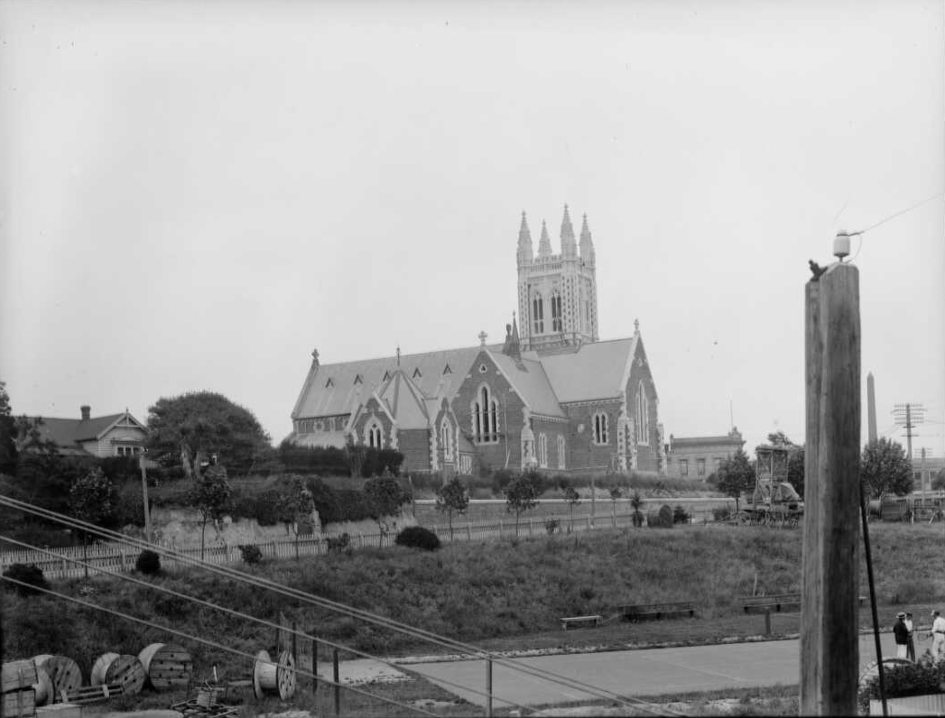 Saint Marys Church with tennis courts in the foreground Tiaki IRN692739 RN11 008729 G PA Group 00103ThePress 1907 nlnzimage