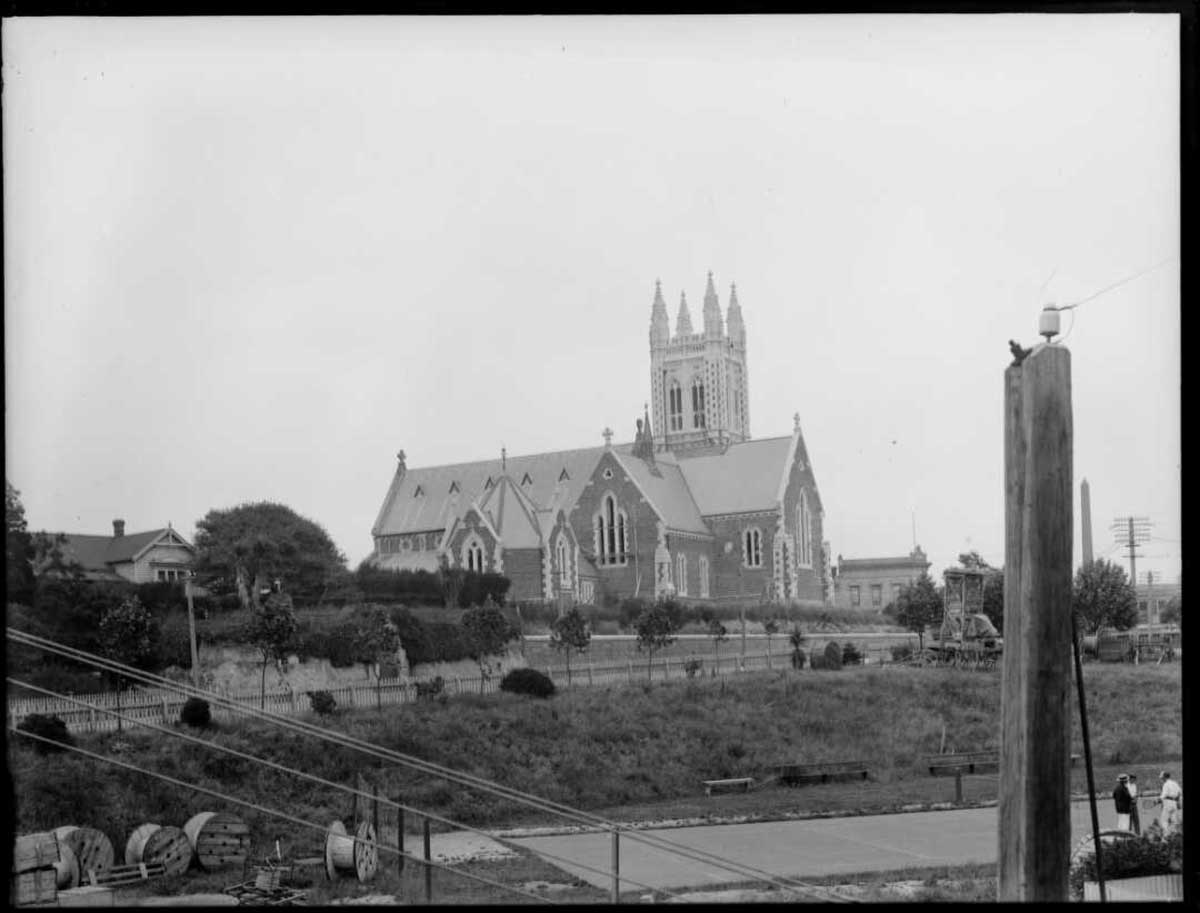 Saint Marys Church with tennis courts in the foreground Tiaki IRN692739 RN11 008729 G PA Group 00103ThePress 1907 nlnzimage