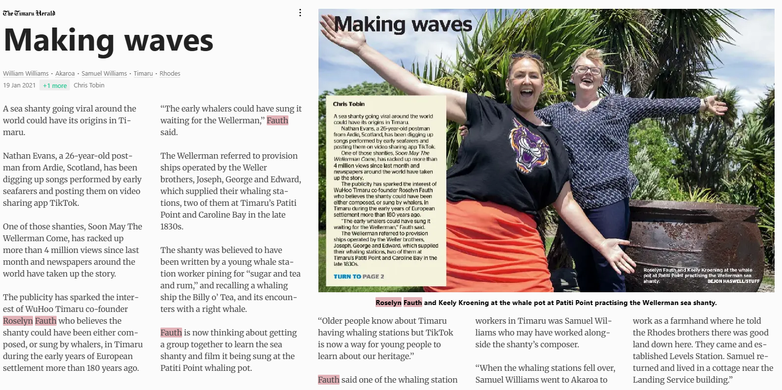 Sea Shanty the Wellerman Timarus connection