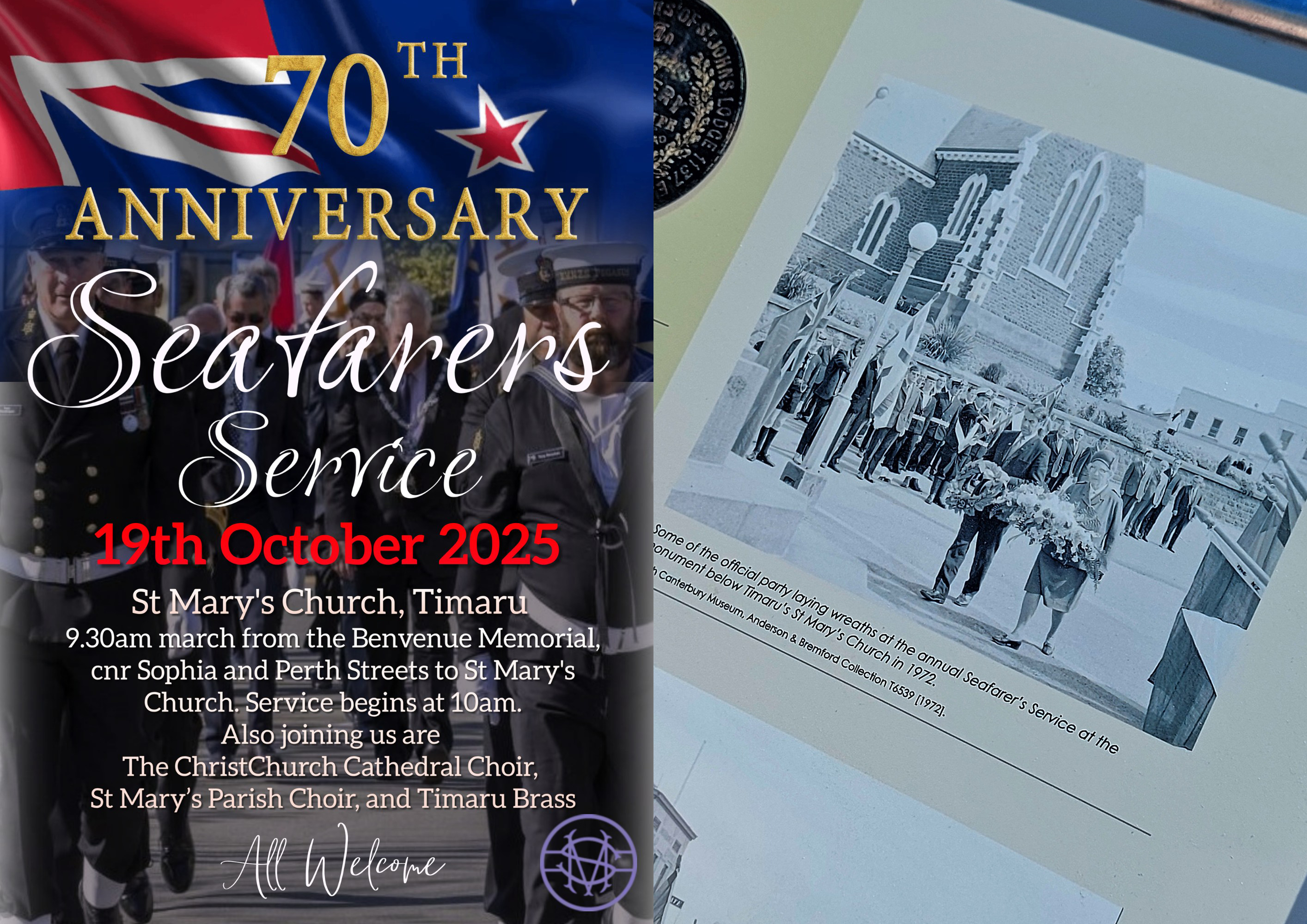 Seafarers Service Oct 2025 70th Service Poster and Information Sign