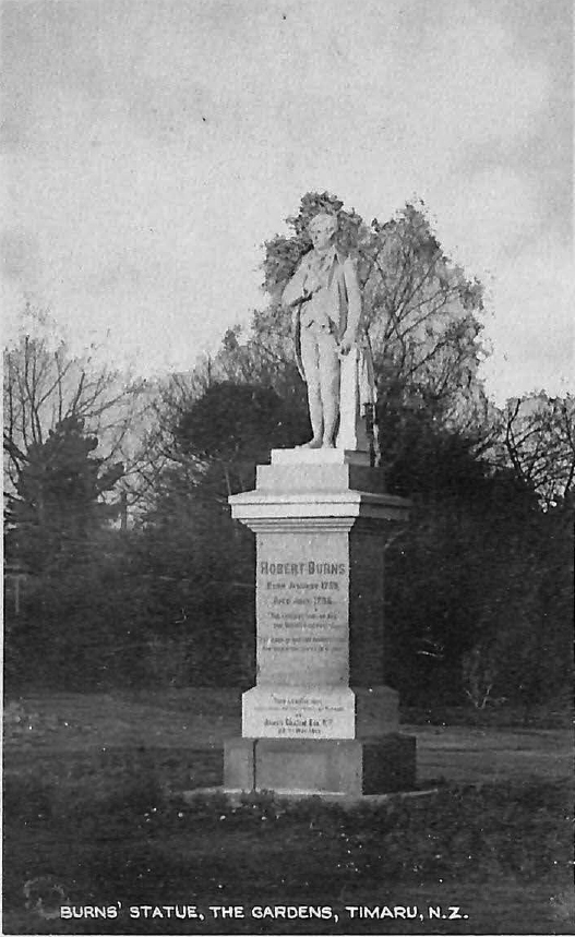 Souvenir of Timaru NZ OCR 19 Robbie Burns Timaru Botanic Gardens