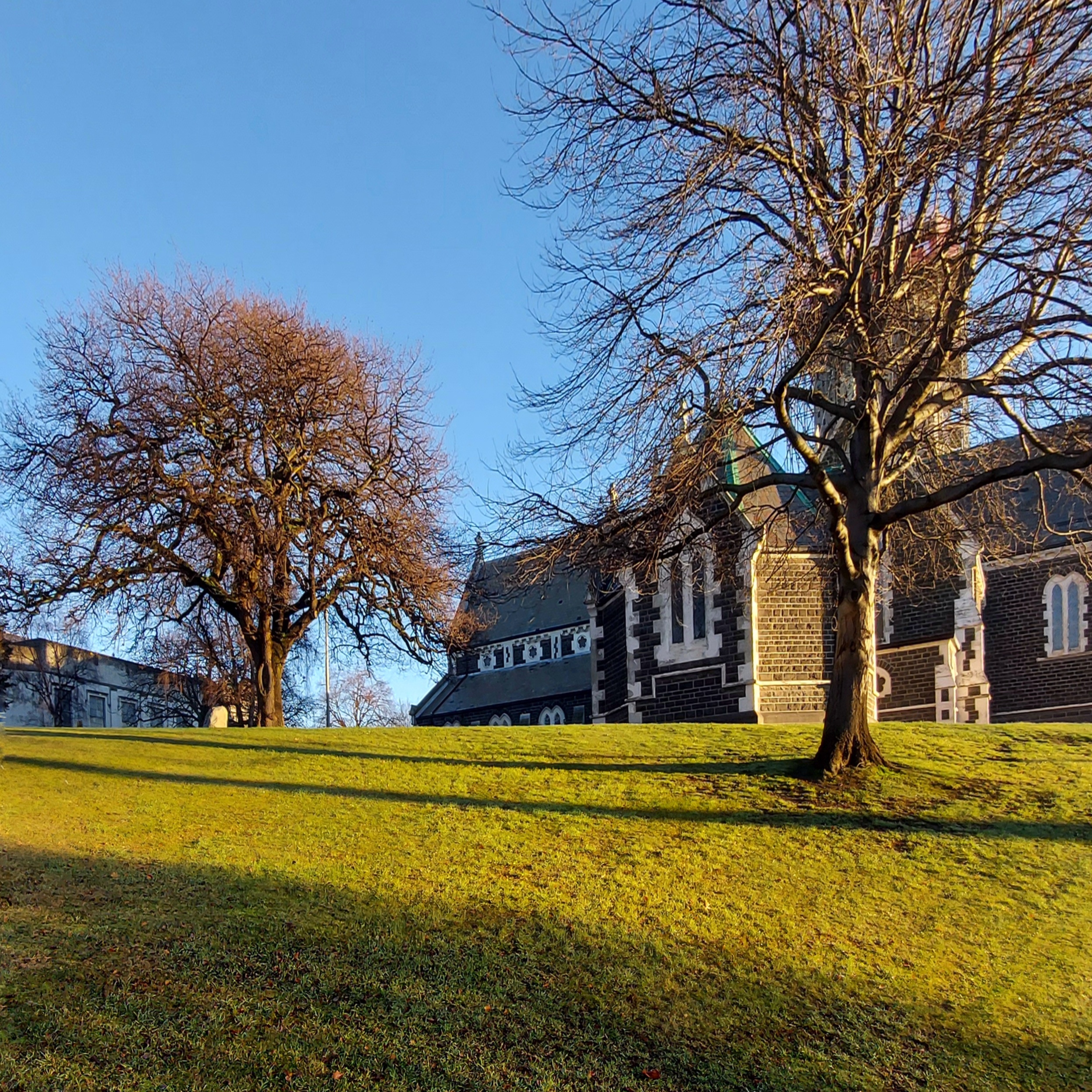 St Marys Hall up on the hill on the left the church on the right 2021 Photo By Roselyn Fauth