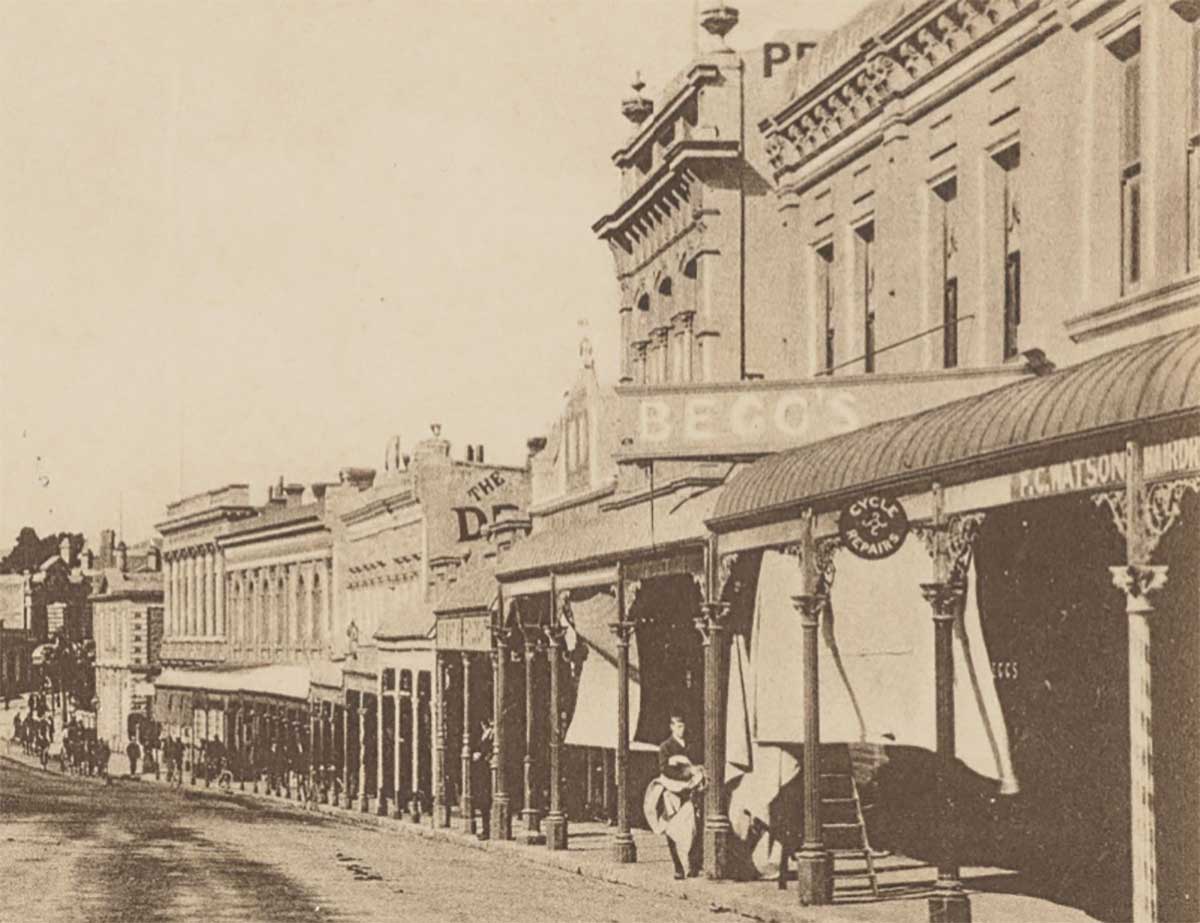 Stafford St Timaru 1904 by Muir MoodieTe Papa 001030 detail