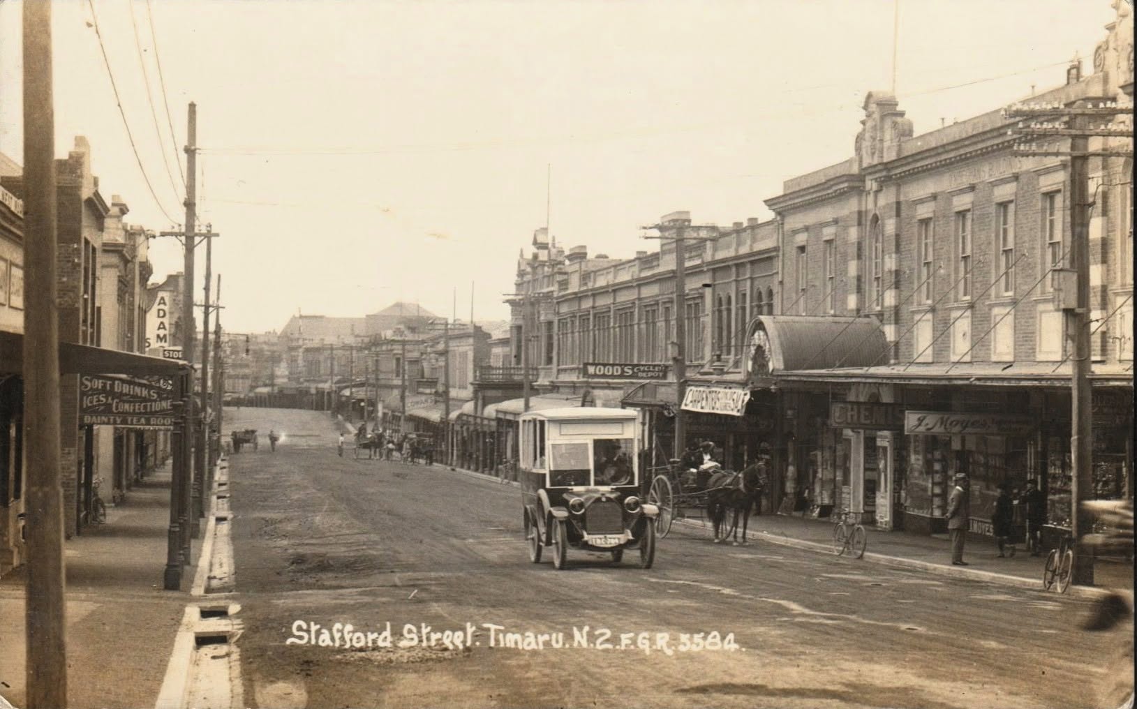 Stafford St Timaru postcard FGR 3584