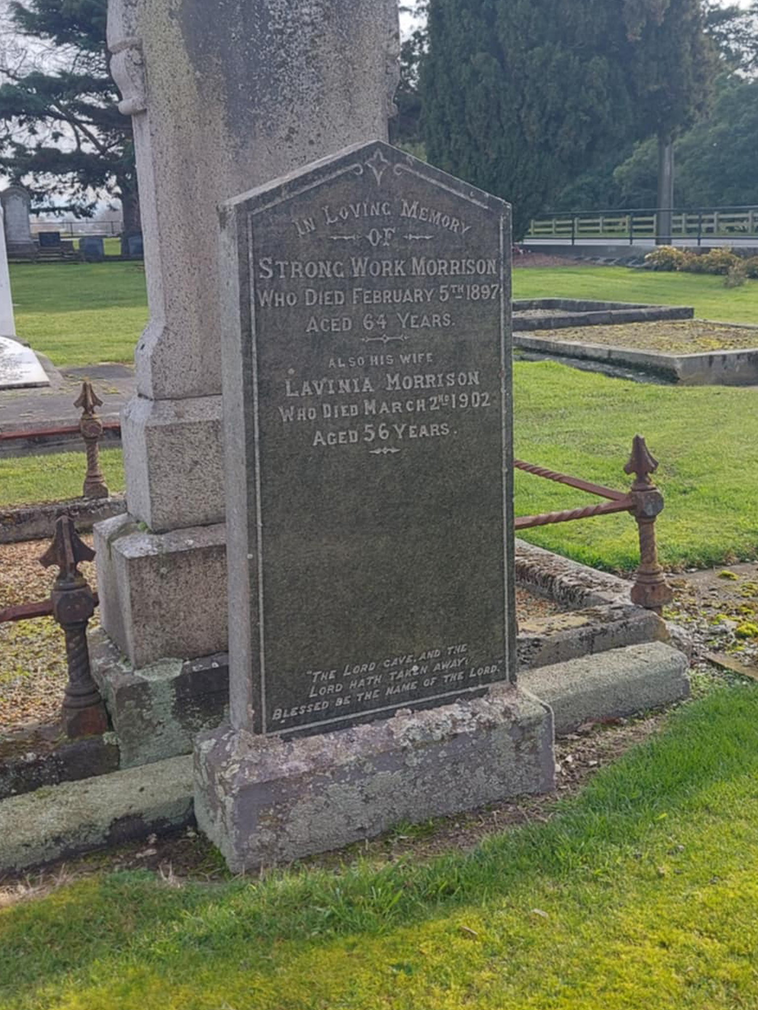 Strong Work Morrison grave Timaru Cemetery 2025