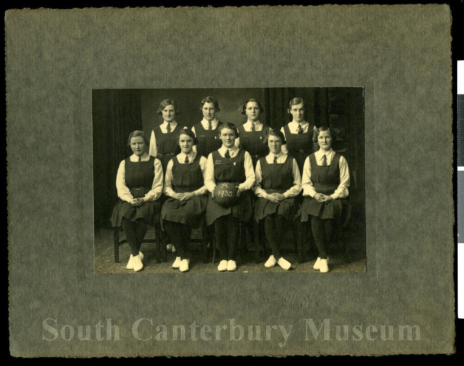 TGHS Basketball 1935 Margaret Riddle South Canterbury Museum 2021035014